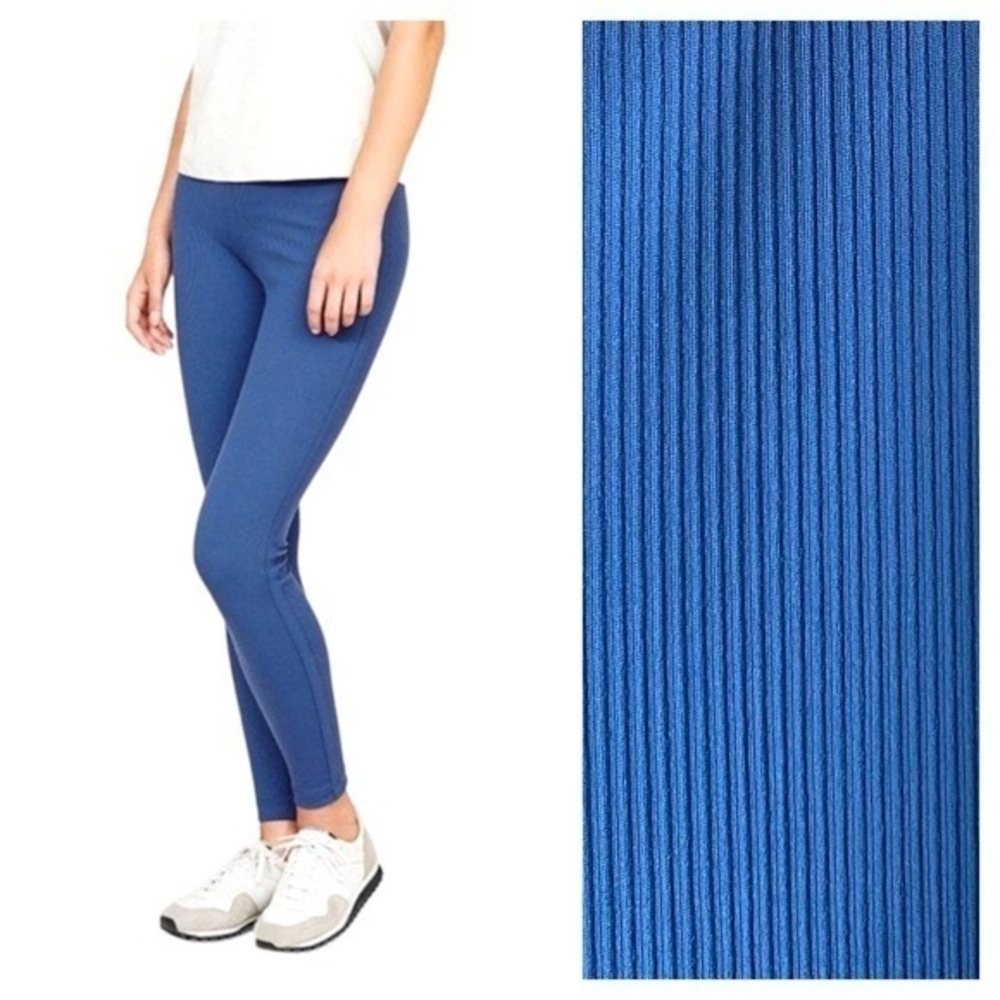 Outdoor Voices Blue Ribbed Leggings